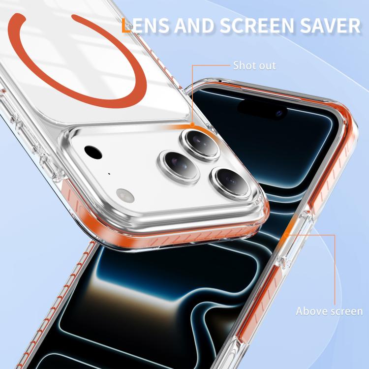 For iPhone 17 Pro Max Crystal Shield Clear Magnetic Acrylic Hybrid TPU Phone Case