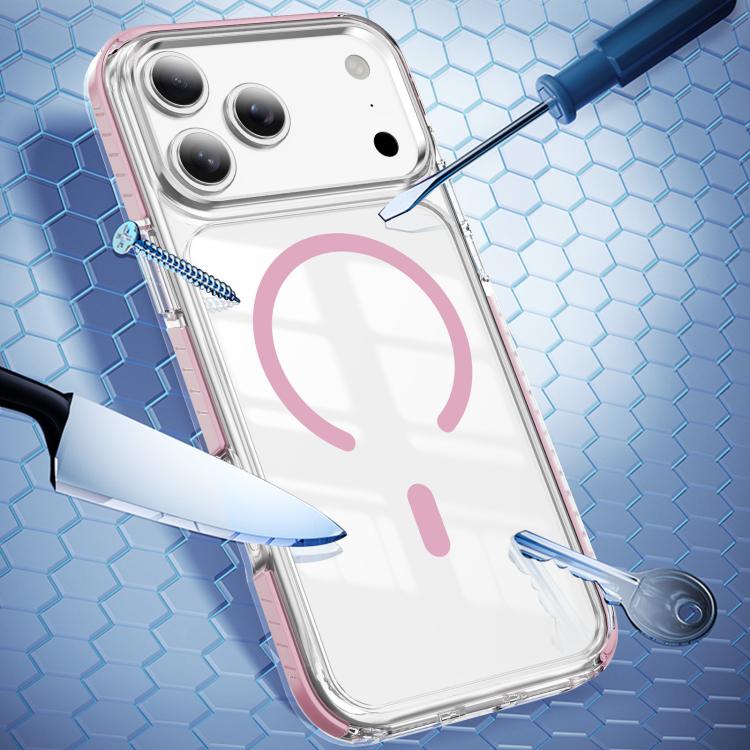 For iPhone 17 Pro Crystal Shield Clear Magnetic Acrylic Hybrid TPU Phone Case