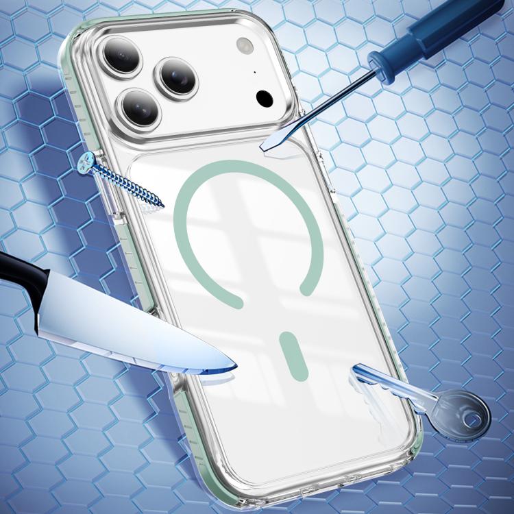 For iPhone 17 Pro Crystal Shield Clear Magnetic Acrylic Hybrid TPU Phone Case
