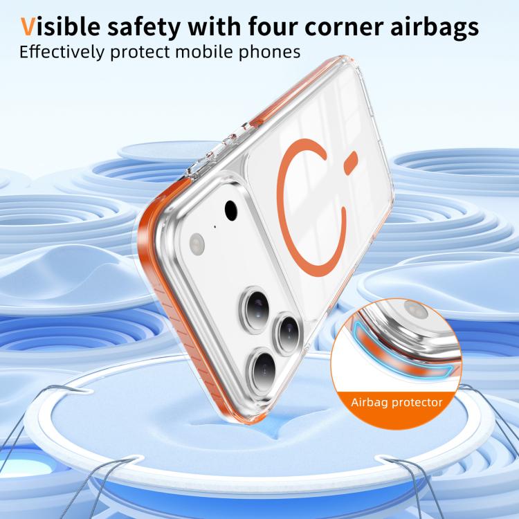 For iPhone 17 Pro Crystal Shield Clear Magnetic Acrylic Hybrid TPU Phone Case