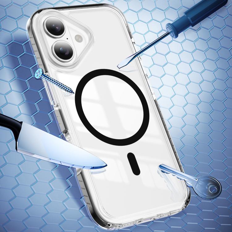 For iPhone 17 Crystal Shield Clear Magnetic Acrylic Hybrid TPU Phone Case