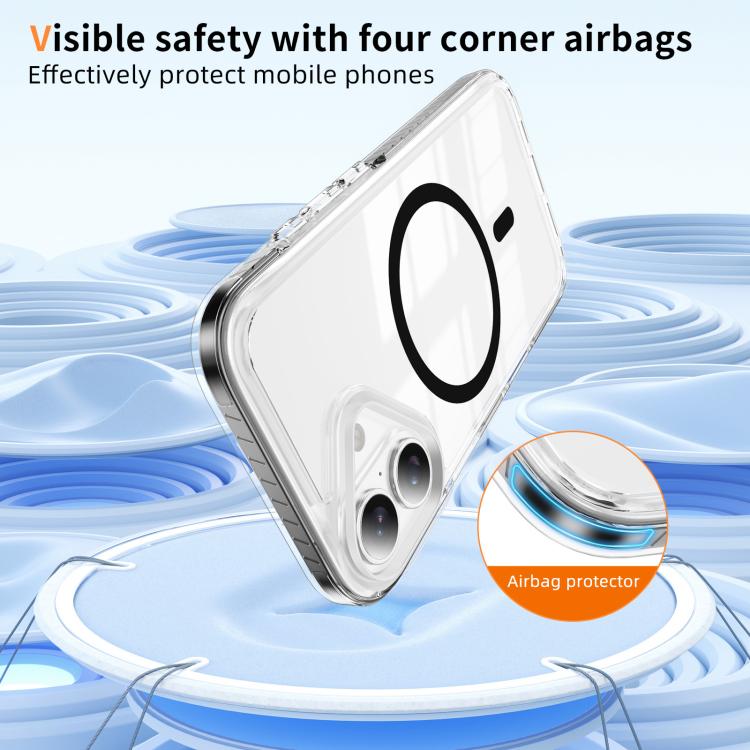For iPhone 17 Crystal Shield Clear Magnetic Acrylic Hybrid TPU Phone Case