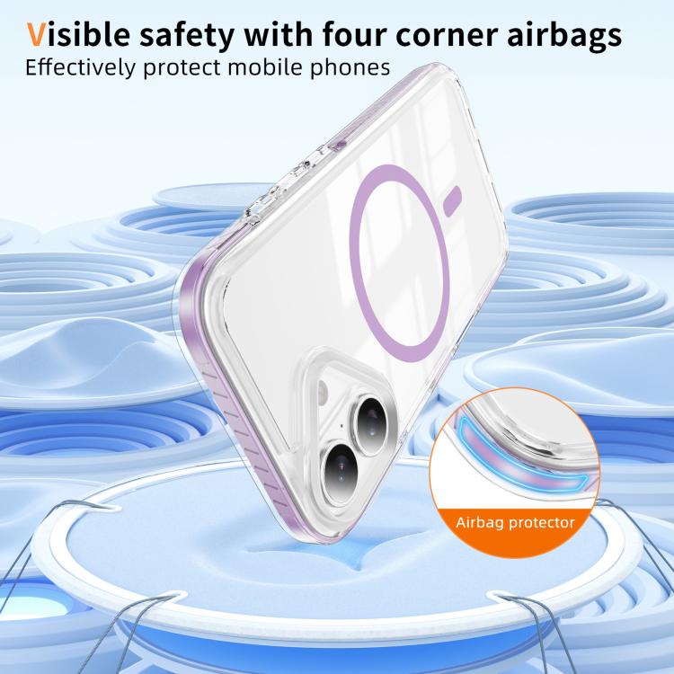 For iPhone 17 Crystal Shield Clear Magnetic Acrylic Hybrid TPU Phone Case