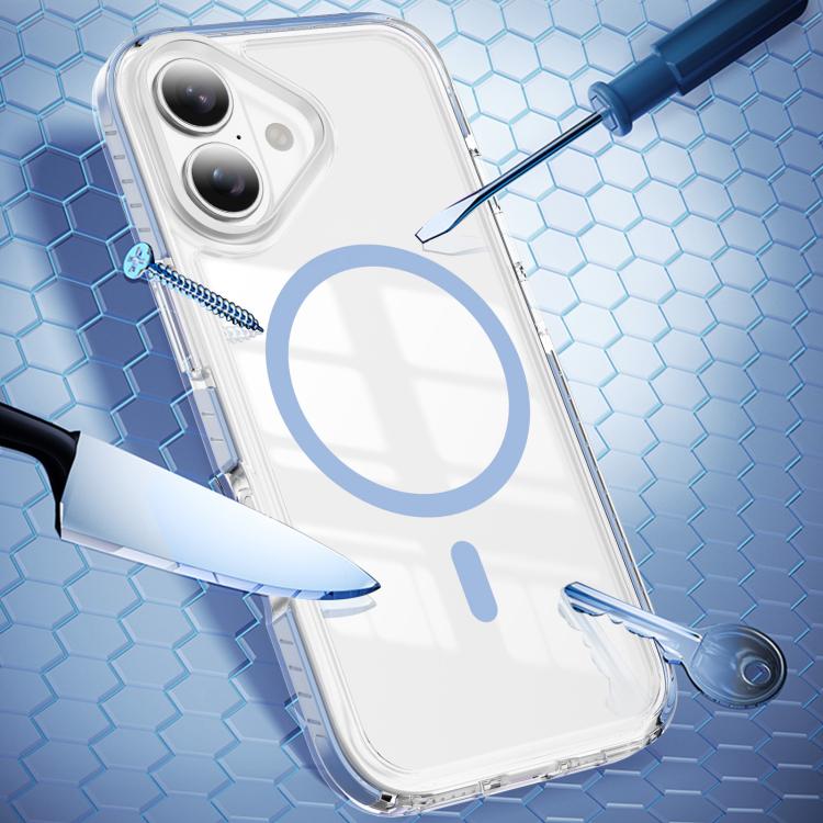 For iPhone 17 Crystal Shield Clear Magnetic Acrylic Hybrid TPU Phone Case