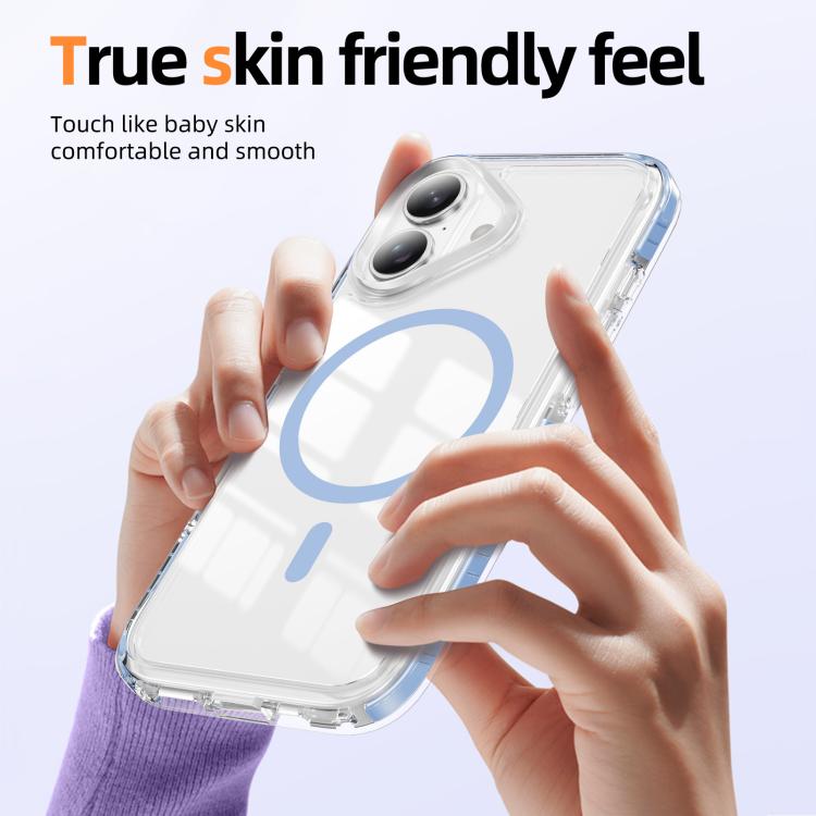 For iPhone 17 Crystal Shield Clear Magnetic Acrylic Hybrid TPU Phone Case