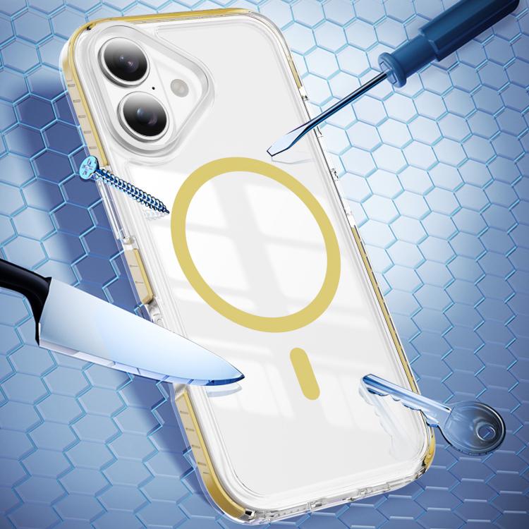 For iPhone 17 Crystal Shield Clear Magnetic Acrylic Hybrid TPU Phone Case