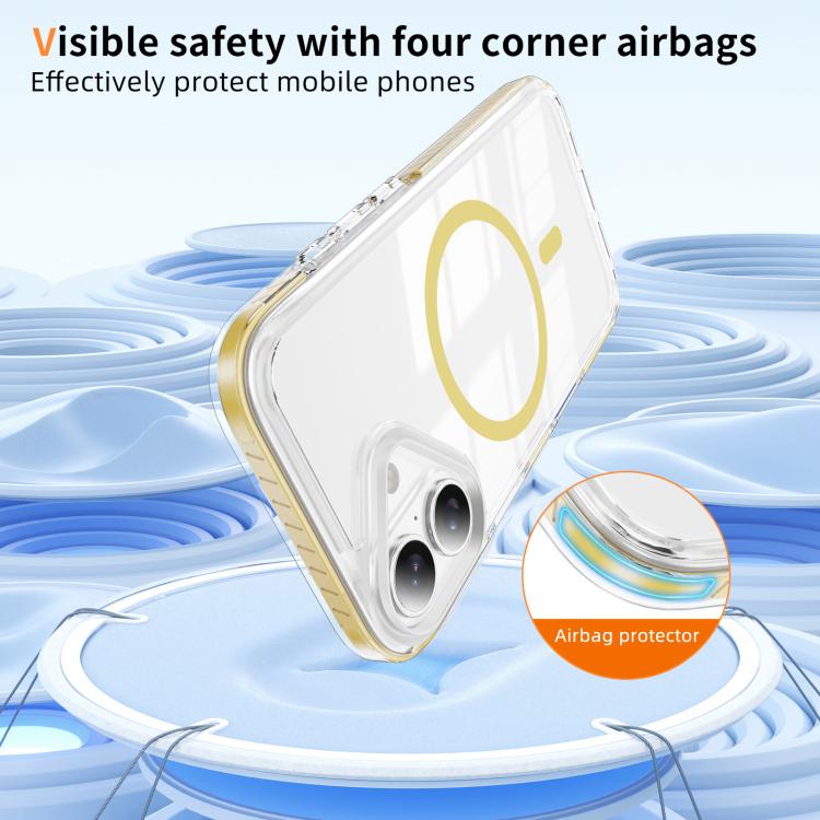 For iPhone 17 Crystal Shield Clear Magnetic Acrylic Hybrid TPU Phone Case