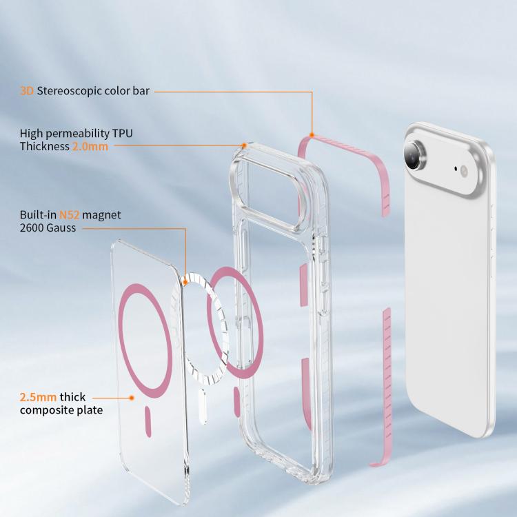 For iPhone Air Crystal Shield Clear Magnetic Acrylic Hybrid TPU Phone Case