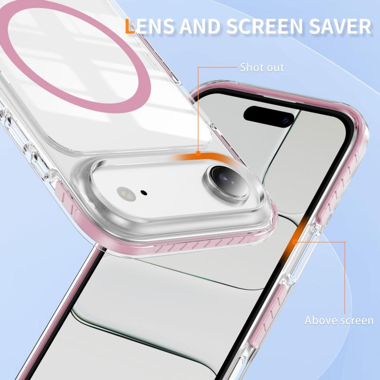 For iPhone Air Crystal Shield Clear Magnetic Acrylic Hybrid TPU Phone Case