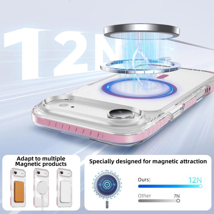For iPhone Air Crystal Shield Clear Magnetic Acrylic Hybrid TPU Phone Case