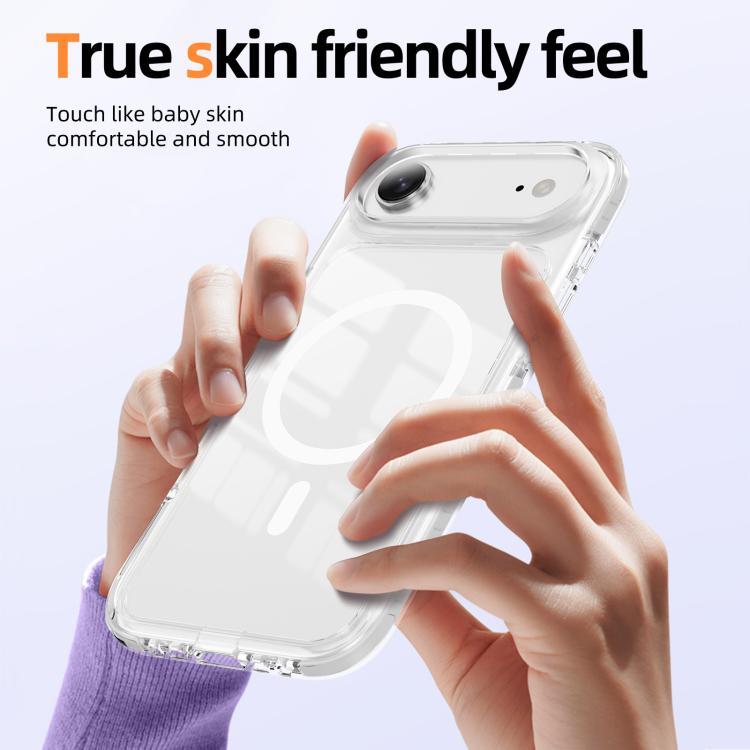 For iPhone Air Crystal Shield Clear Magnetic Acrylic Hybrid TPU Phone Case