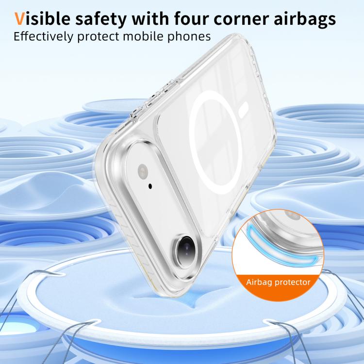 For iPhone Air Crystal Shield Clear Magnetic Acrylic Hybrid TPU Phone Case