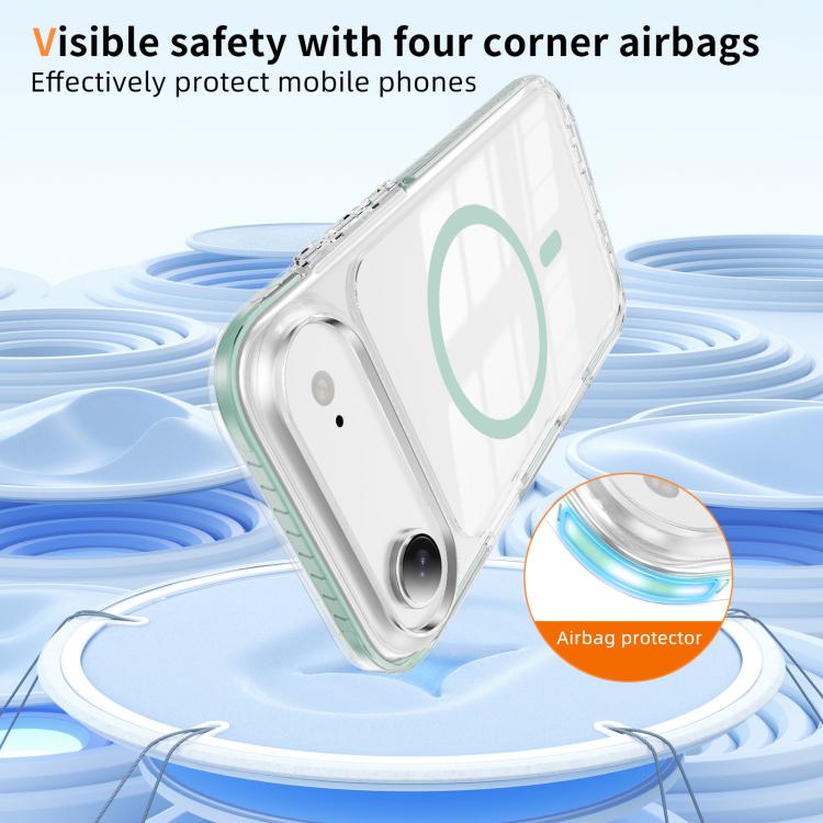 For iPhone Air Crystal Shield Clear Magnetic Acrylic Hybrid TPU Phone Case