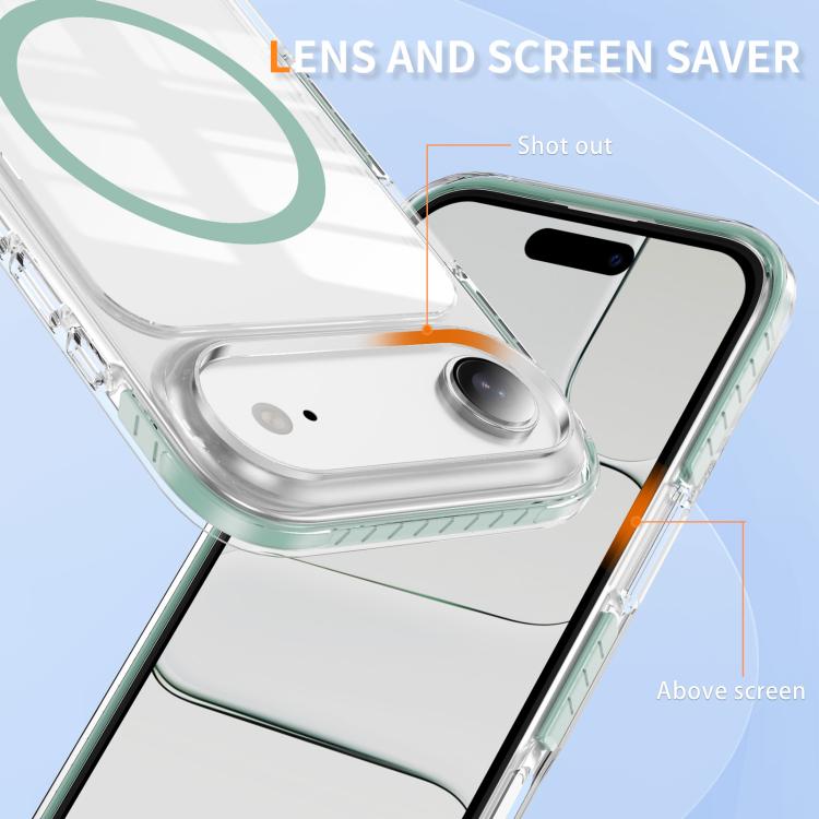 For iPhone Air Crystal Shield Clear Magnetic Acrylic Hybrid TPU Phone Case
