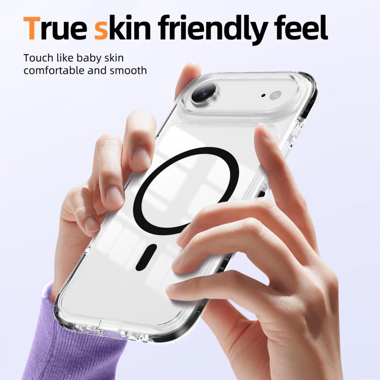 For iPhone Air Crystal Shield Clear Magnetic Acrylic Hybrid TPU Phone Case