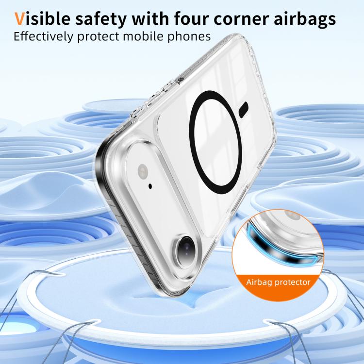 For iPhone Air Crystal Shield Clear Magnetic Acrylic Hybrid TPU Phone Case
