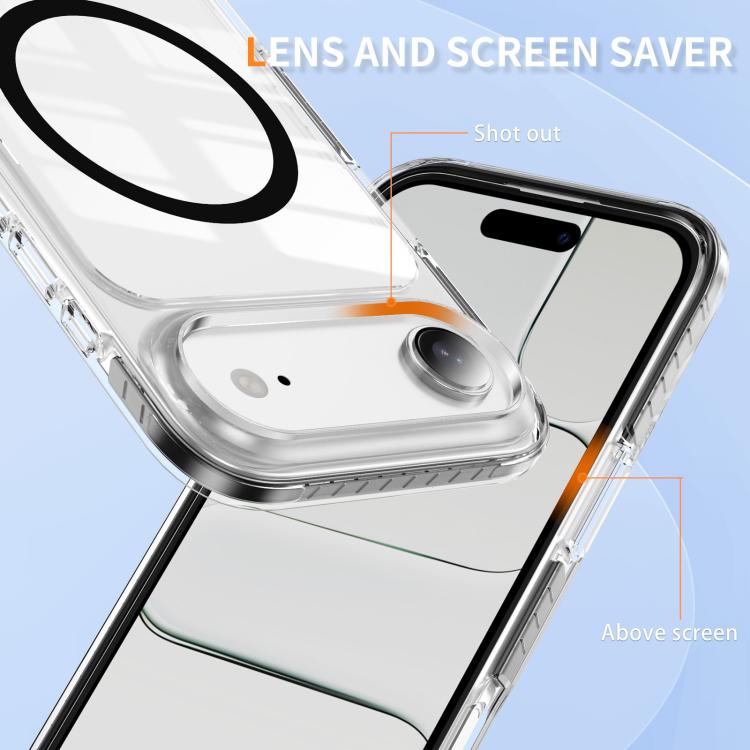 For iPhone Air Crystal Shield Clear Magnetic Acrylic Hybrid TPU Phone Case