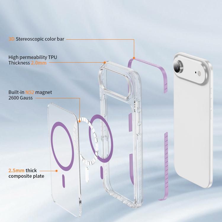 For iPhone Air Crystal Shield Clear Magnetic Acrylic Hybrid TPU Phone Case