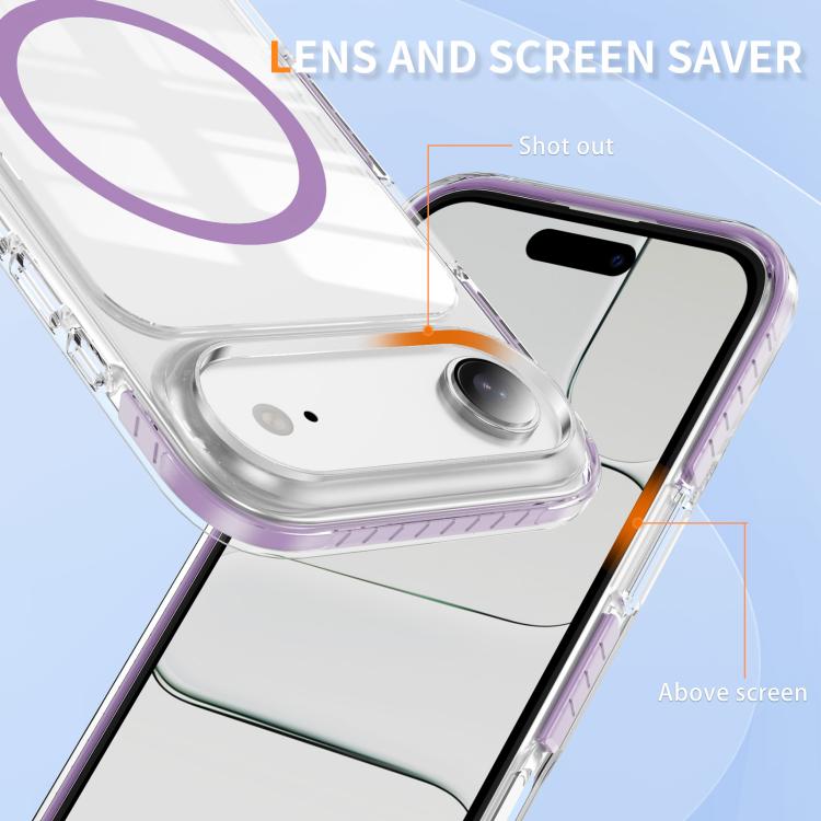 For iPhone Air Crystal Shield Clear Magnetic Acrylic Hybrid TPU Phone Case