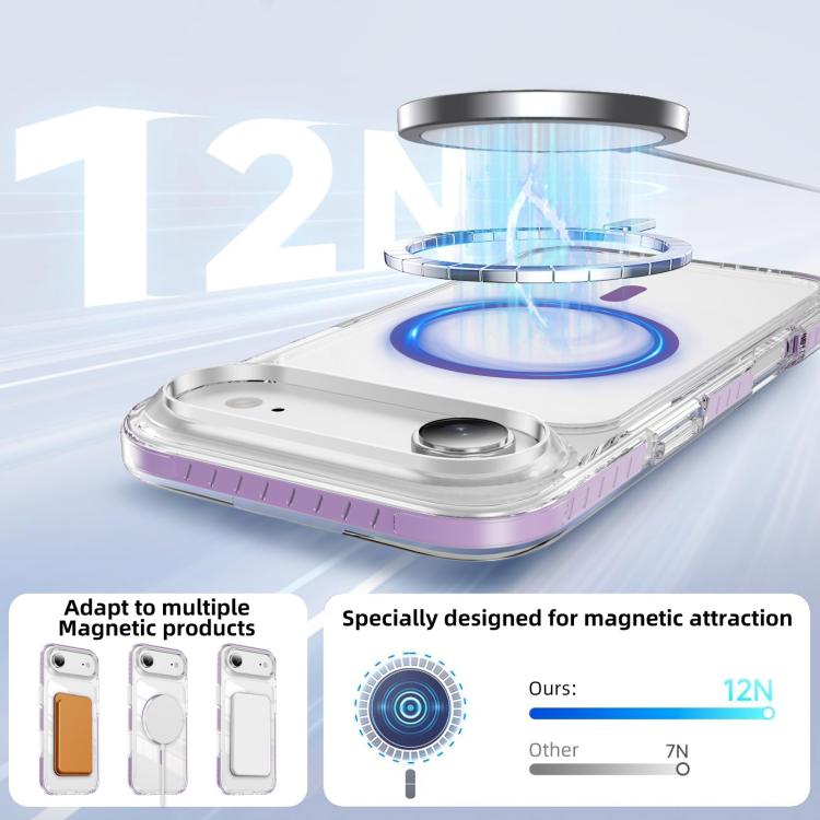 For iPhone Air Crystal Shield Clear Magnetic Acrylic Hybrid TPU Phone Case