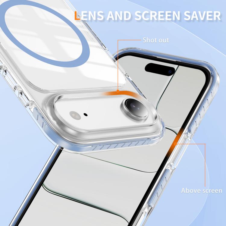 For iPhone Air Crystal Shield Clear Magnetic Acrylic Hybrid TPU Phone Case