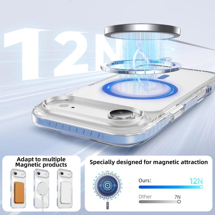 For iPhone Air Crystal Shield Clear Magnetic Acrylic Hybrid TPU Phone Case