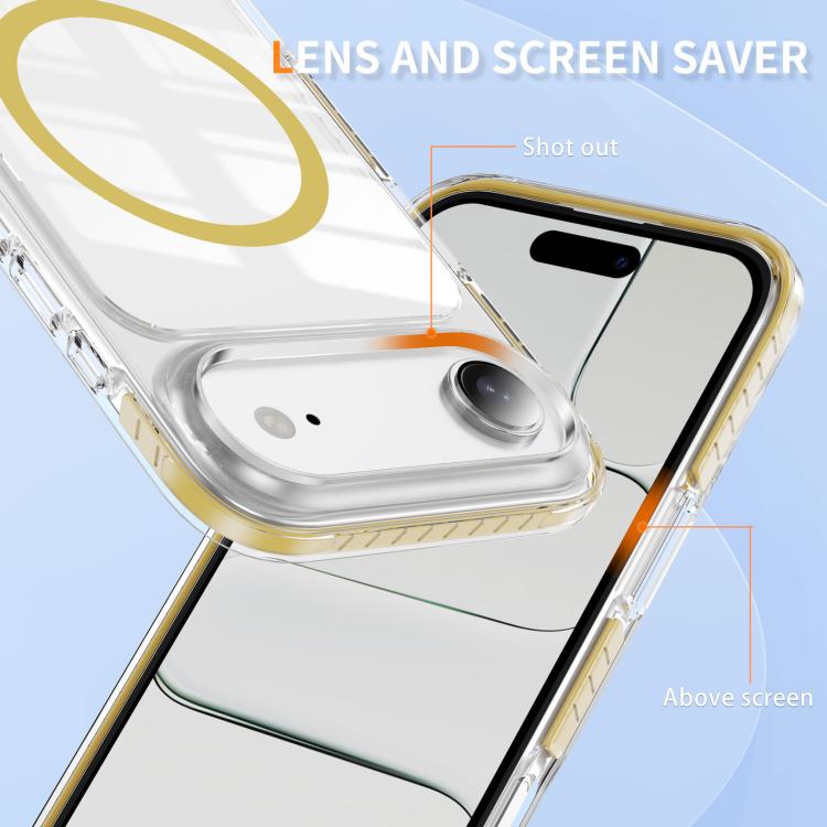 For iPhone Air Crystal Shield Clear Magnetic Acrylic Hybrid TPU Phone Case