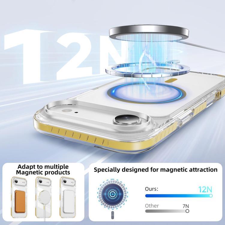 For iPhone Air Crystal Shield Clear Magnetic Acrylic Hybrid TPU Phone Case