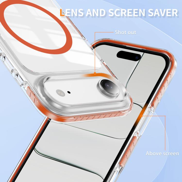 For iPhone Air Crystal Shield Clear Magnetic Acrylic Hybrid TPU Phone Case
