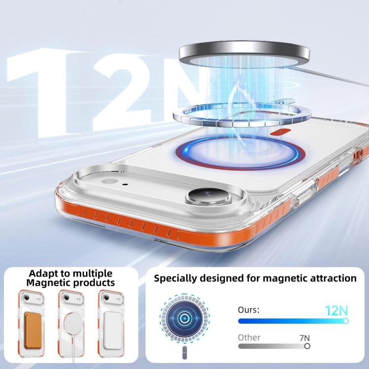 For iPhone Air Crystal Shield Clear Magnetic Acrylic Hybrid TPU Phone Case
