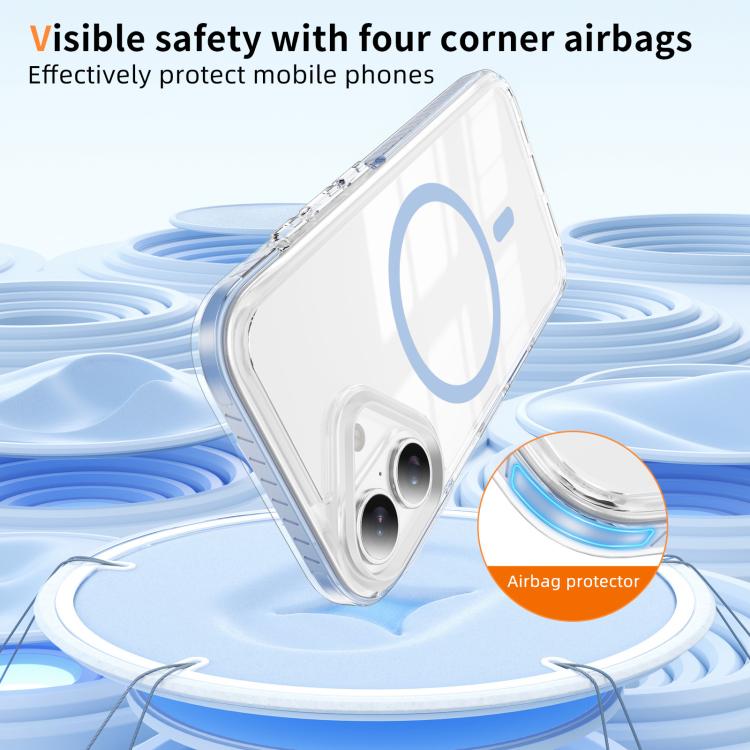 For iPhone 16 Plus Crystal Shield Clear Magnetic Acrylic Hybrid TPU Phone Case