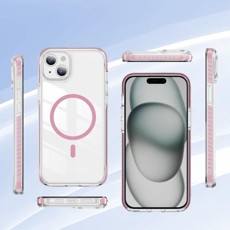 For iPhone 15 Plus Crystal Shield Clear Magnetic Acrylic Hybrid TPU Phone Case