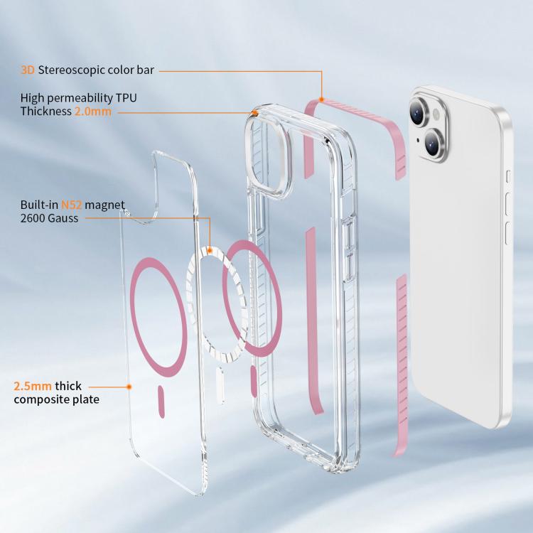 For iPhone 14 Plus Crystal Shield Clear Magnetic Acrylic Hybrid TPU Phone Case
