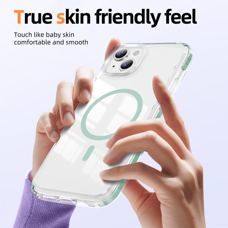 For iPhone 14 Plus Crystal Shield Clear Magnetic Acrylic Hybrid TPU Phone Case