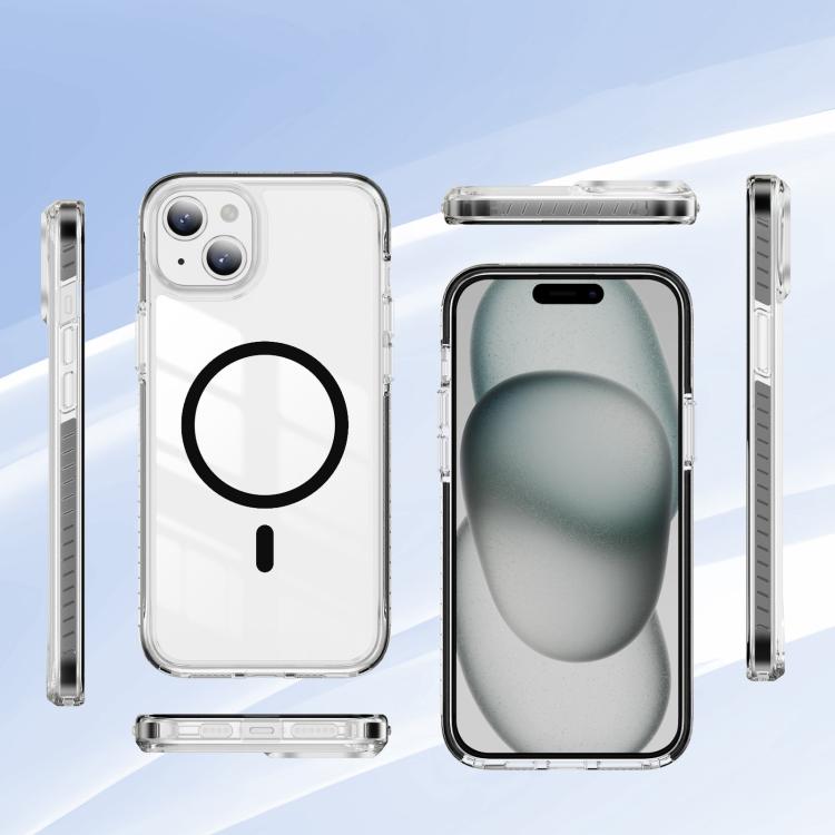 For iPhone 14 Plus Crystal Shield Clear Magnetic Acrylic Hybrid TPU Phone Case