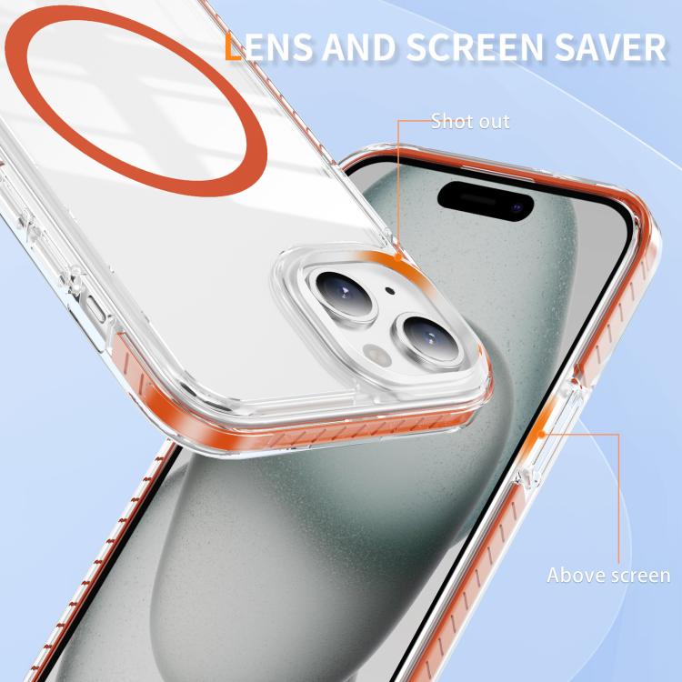 For iPhone 14 Plus Crystal Shield Clear Magnetic Acrylic Hybrid TPU Phone Case