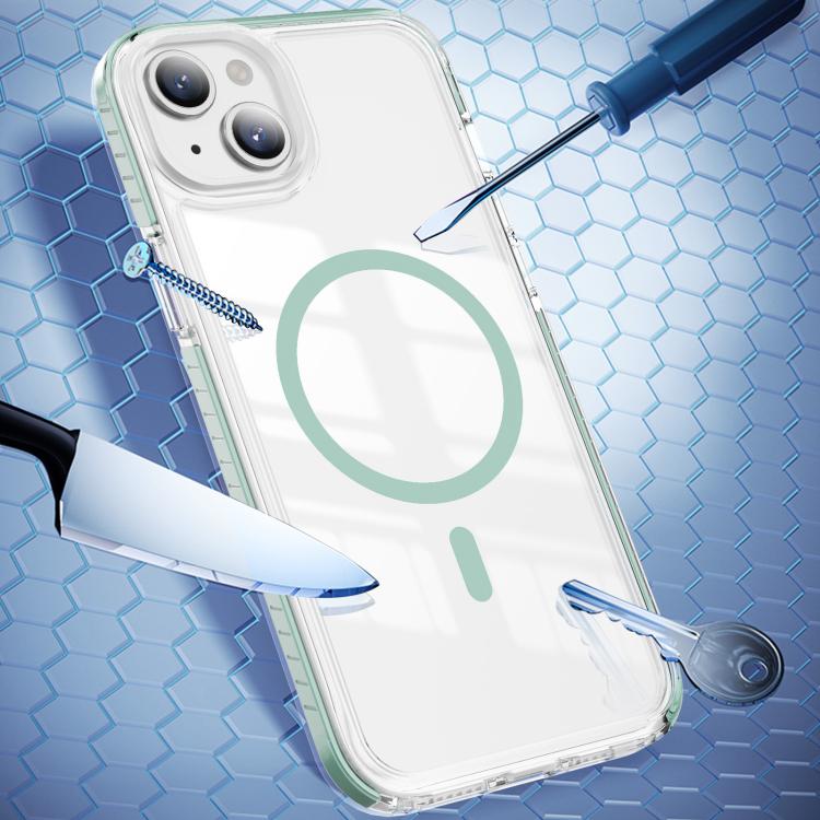 For iPhone 14 / 13 Crystal Shield Clear Magnetic Acrylic Hybrid TPU Phone Case