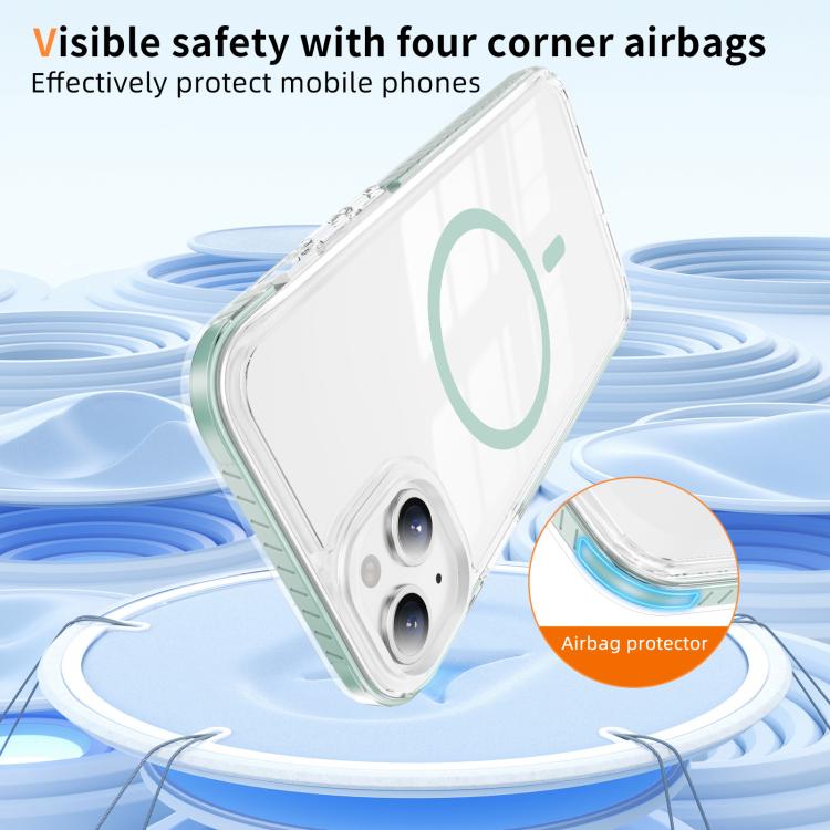For iPhone 14 / 13 Crystal Shield Clear Magnetic Acrylic Hybrid TPU Phone Case