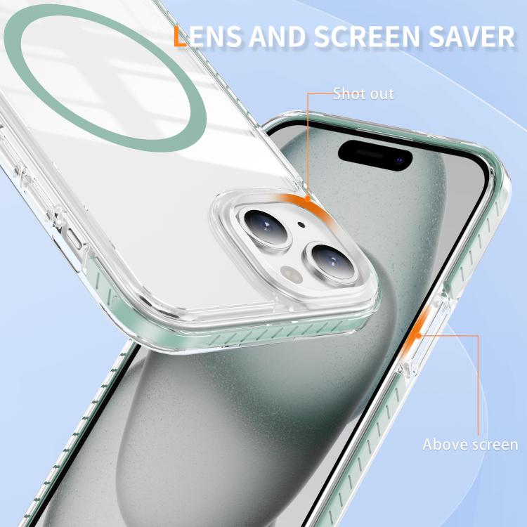 For iPhone 14 / 13 Crystal Shield Clear Magnetic Acrylic Hybrid TPU Phone Case