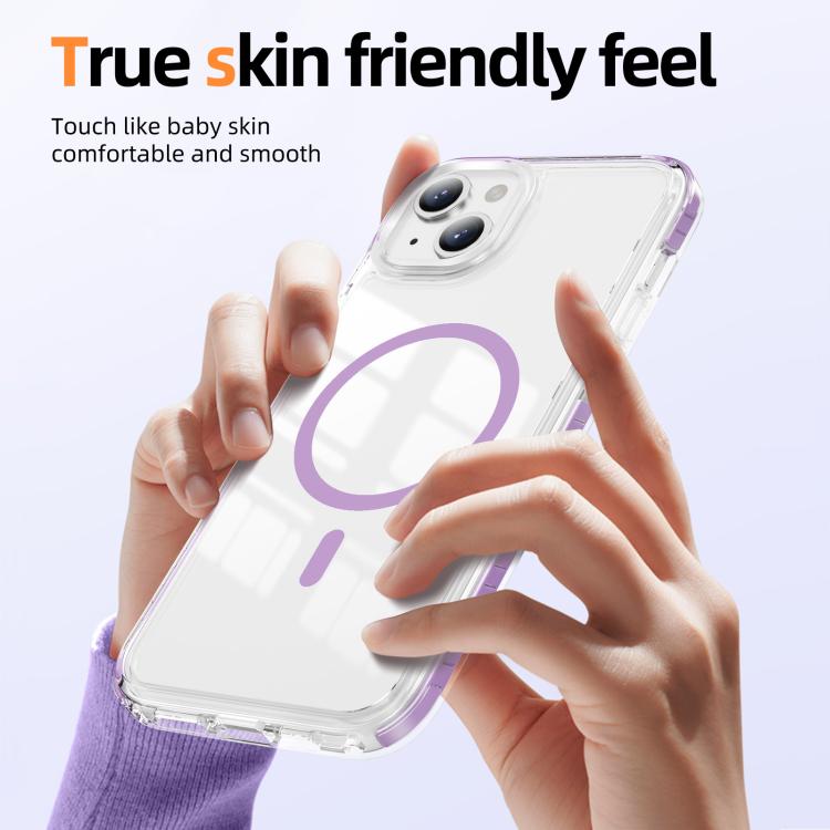 For iPhone 14 / 13 Crystal Shield Clear Magnetic Acrylic Hybrid TPU Phone Case
