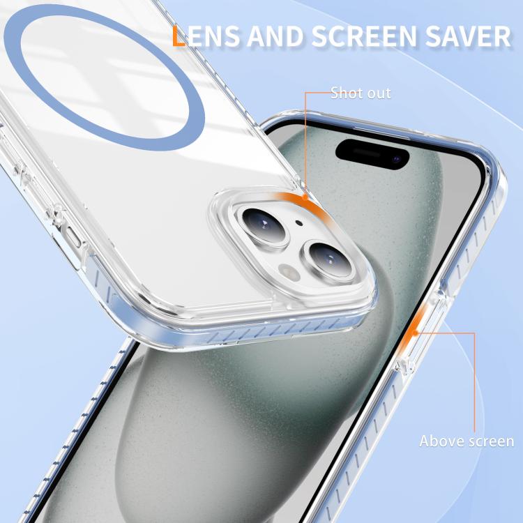 For iPhone 14 / 13 Crystal Shield Clear Magnetic Acrylic Hybrid TPU Phone Case