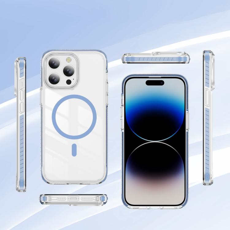 For iPhone 14 Pro Max Crystal Shield Clear Magnetic Acrylic Hybrid TPU Phone Case