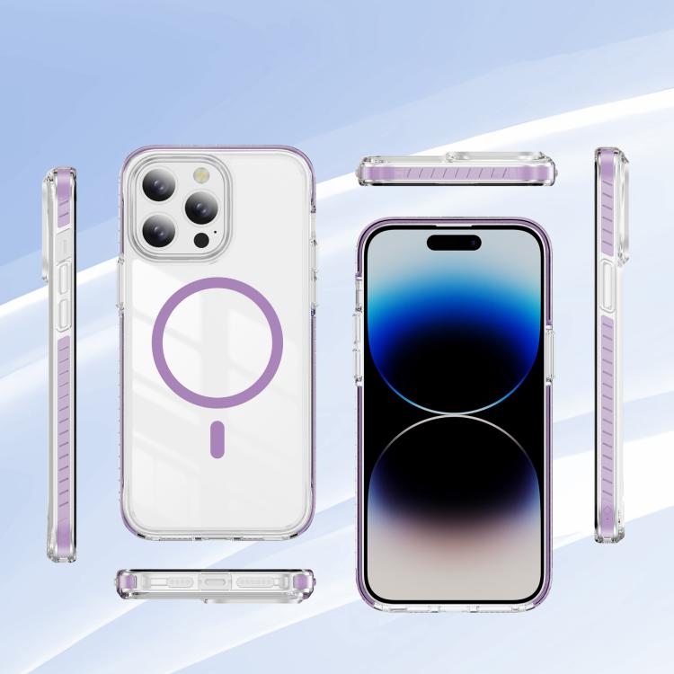 For iPhone 14 Pro Crystal Shield Clear Magnetic Acrylic Hybrid TPU Phone Case