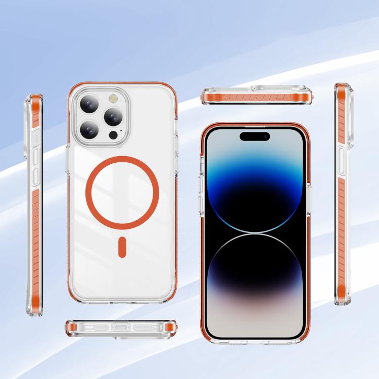For iPhone 14 Pro Crystal Shield Clear Magnetic Acrylic Hybrid TPU Phone Case