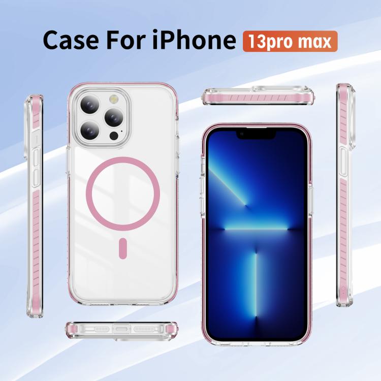 For iPhone 13 Pro Max Crystal Shield Clear Magnetic Acrylic Hybrid TPU Phone Case