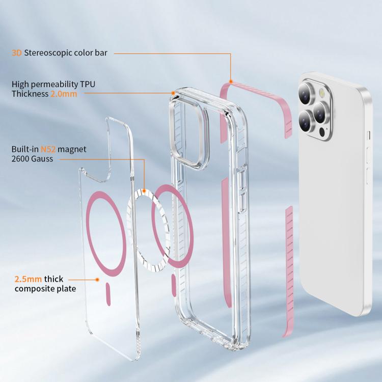 For iPhone 13 Pro Max Crystal Shield Clear Magnetic Acrylic Hybrid TPU Phone Case