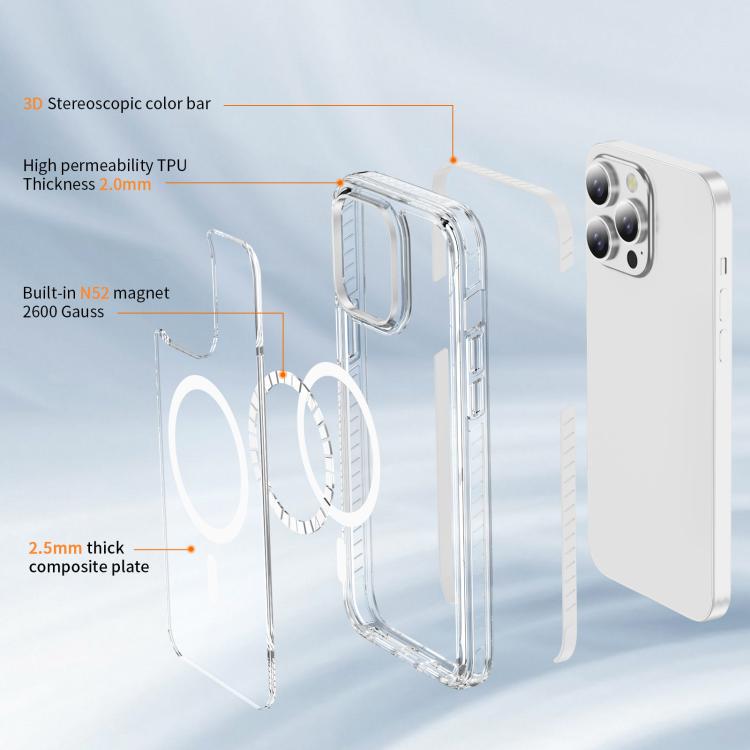 For iPhone 13 Pro Max Crystal Shield Clear Magnetic Acrylic Hybrid TPU Phone Case
