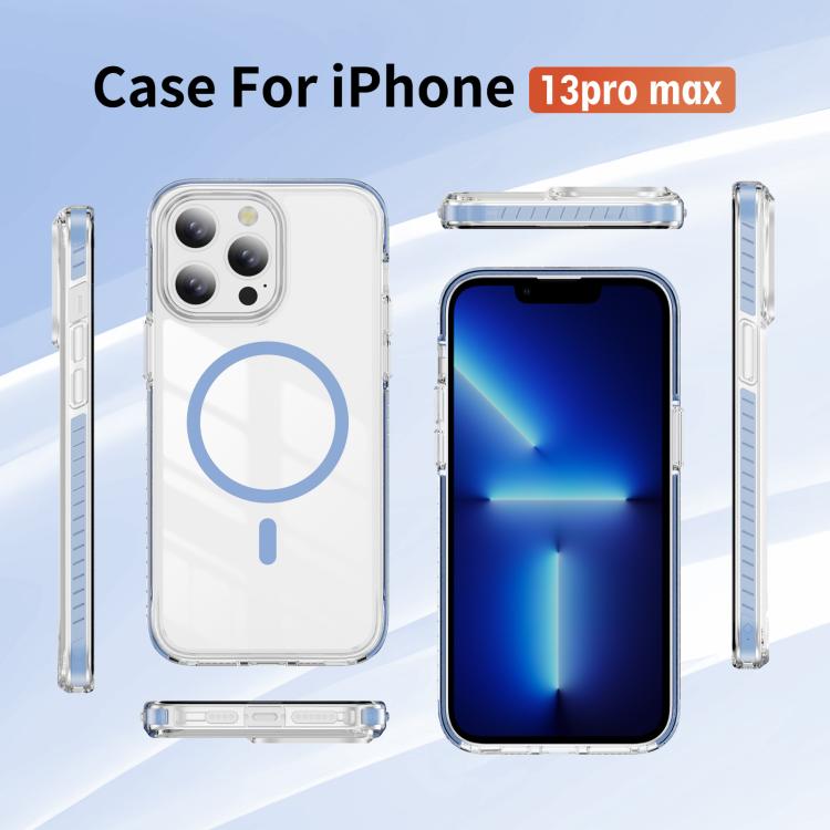 For iPhone 13 Pro Max Crystal Shield Clear Magnetic Acrylic Hybrid TPU Phone Case
