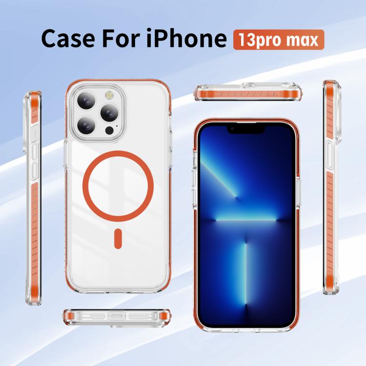 For iPhone 13 Pro Max Crystal Shield Clear Magnetic Acrylic Hybrid TPU Phone Case