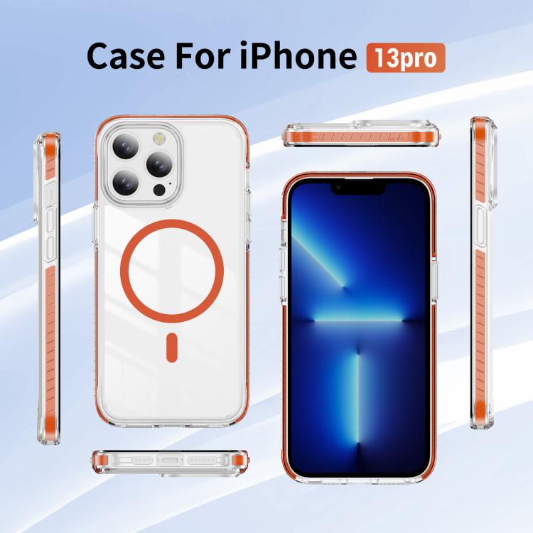 For iPhone 13 Pro Crystal Shield Clear Magnetic Acrylic Hybrid TPU Phone Case